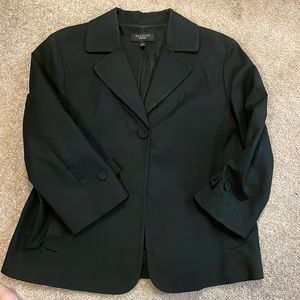 Talbots EUC black cotton blend lined jacket Sz 14